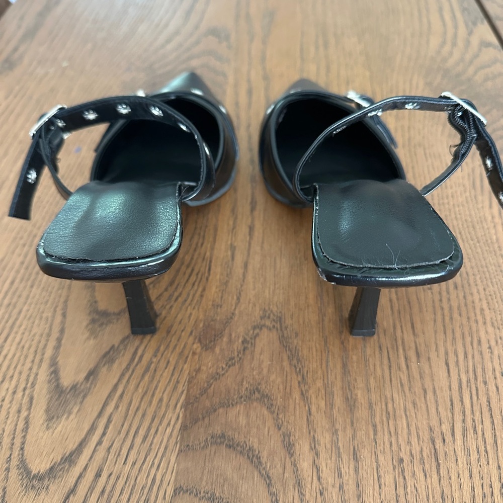 Black Studded Women's Mules size 40/9 - Picture 3 of 5